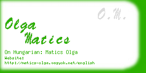 olga matics business card